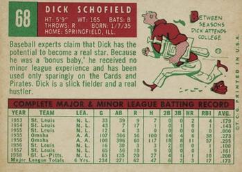 1959 Topps #68 Dick Schofield Back