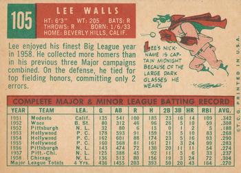 1959 Topps #105 Lee Walls Back