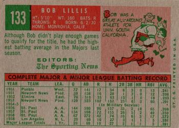 1959 Topps #133 Bob Lillis Back