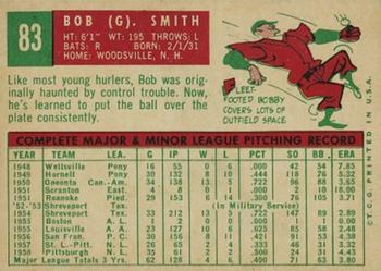 1959 Topps #83 Bob Smith Back