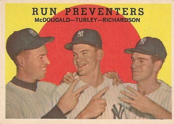 1959 Topps #237 Run Preventers (Gil McDougald / Bob Turley / Bobby Richardson) Front