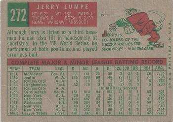 1959 Topps #272 Jerry Lumpe Back
