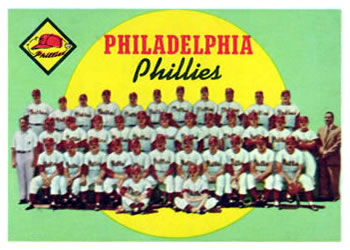 1959 Topps #8 Phillies Team Card / First Series Checklist: 1-88 Front