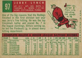 1959 Topps #97 Jerry Lynch Back