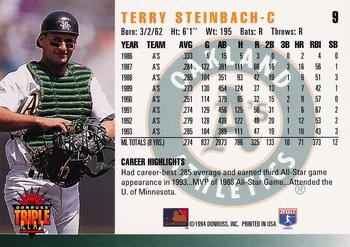 1994 Triple Play #9 Terry Steinbach Back