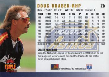 1994 Triple Play #25 Doug Drabek Back