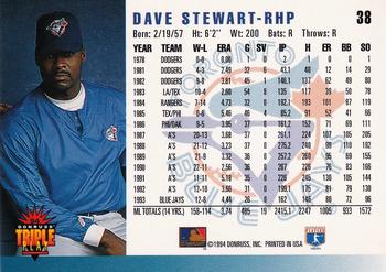 1994 Triple Play #38 Dave Stewart Back