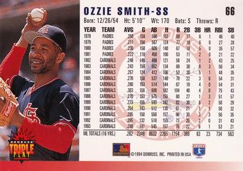 1994 Triple Play #66 Ozzie Smith Back