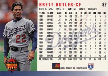 1994 Triple Play #82 Brett Butler Back