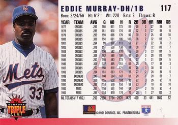 1994 Triple Play #117 Eddie Murray Back