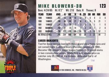 1994 Triple Play #123 Mike Blowers Back