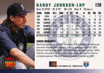 1994 Triple Play #128 Randy Johnson Back