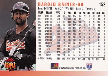 1994 Triple Play #152 Harold Baines Back
