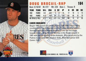 1994 Triple Play #164 Doug Brocail Back