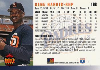 1994 Triple Play #168 Gene Harris Back