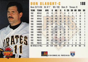 1994 Triple Play #188 Don Slaught Back