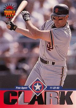 1994 Triple Play #193 Will Clark Front
