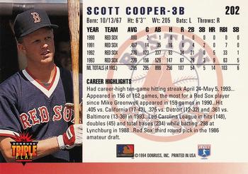 1994 Triple Play #202 Scott Cooper Back