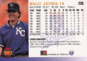 1994 Triple Play #236 Wally Joyner Back