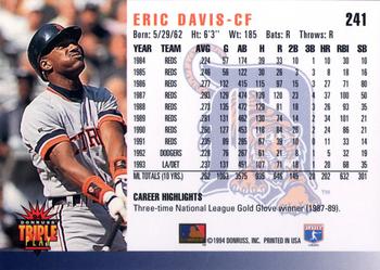 1994 Triple Play #241 Eric Davis Back