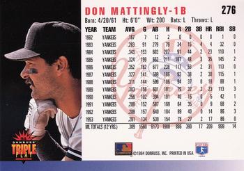 1994 Triple Play #276 Don Mattingly Back