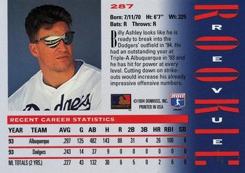 1994 Triple Play #287 Billy Ashley Back