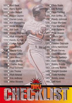 1994 Triple Play #299 Checklist: 101-200 Front