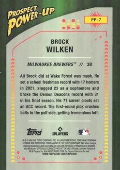 2024 Bowman - Prospect Power-Up #PP-7 Brock Wilken Back