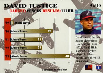 1994 Triple Play - Bomb Squad #5 David Justice Back