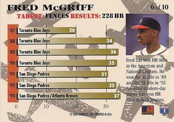 1994 Triple Play - Bomb Squad #6 Fred McGriff Back