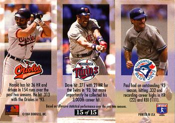 1994 Triple Play - Medalists #15 Paul Molitor / Dave Winfield / Harold Baines Back