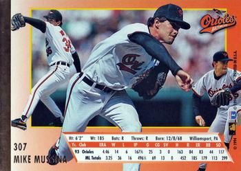 1994 Ultra #307 Mike Mussina Back