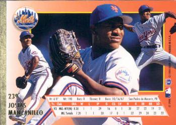 1994 Ultra #239 Josias Manzanillo Back