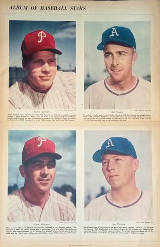 1954 Philadelphia Inquirer Album of Baseball Stars - 1954 Philadelphia Inquirer Album of Baseball Stars Panel #NNO Richie Ashburn / Bill Shantz /Gran Hamner / Jim Finigan Front