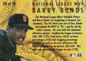 1994 Ultra - Award Winners #20 Barry Bonds Back