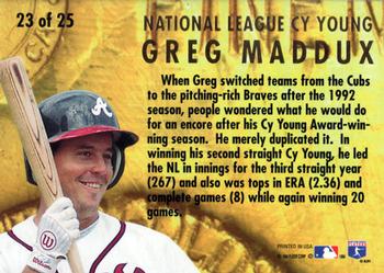 1994 Ultra - Award Winners #23 Greg Maddux Back