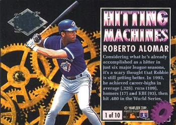 1994 Ultra - Hitting Machines #1 Roberto Alomar Back