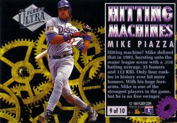 1994 Ultra - Hitting Machines #9 Mike Piazza Back