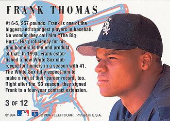 1994 Ultra - Home Run Kings #3 Frank Thomas Back