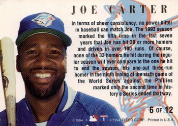 1994 Ultra - Home Run Kings #6 Joe Carter Back