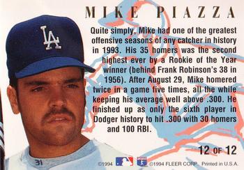1994 Ultra - Home Run Kings #12 Mike Piazza Back