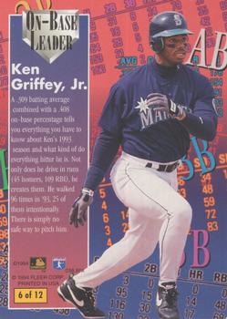 1994 Ultra - On-Base Leaders #6 Ken Griffey, Jr. Back