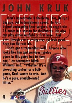 1994 Ultra - Phillies Finest #9 John Kruk Back