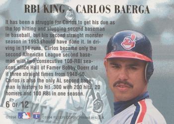 1994 Ultra - RBI Kings #6 Carlos Baerga Back