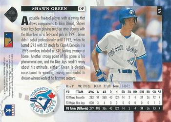 1994 Upper Deck #15 Shawn Green Back