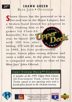 1994 Upper Deck #297 Shawn Green Back