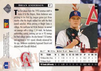 1994 Upper Deck #1 Brian Anderson Back