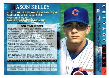 1995 Bowman #7 Jason Kelley Back
