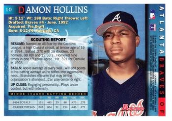 1995 Bowman #10 Damon Hollins Back