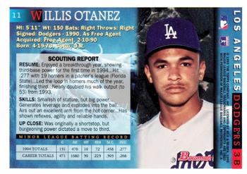 1995 Bowman #11 Willis Otanez Back